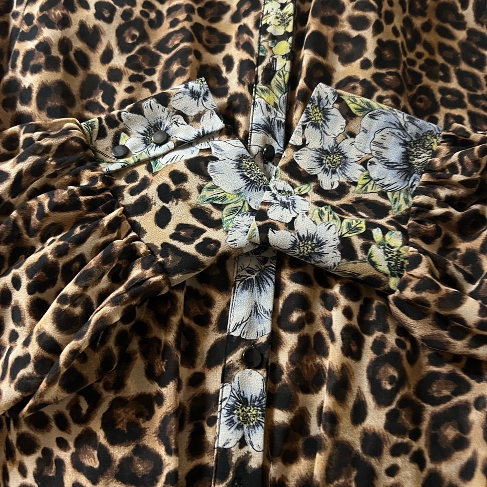 White House Black Market Leopard Print Long Sleeve Dress - Picture 11 of 14